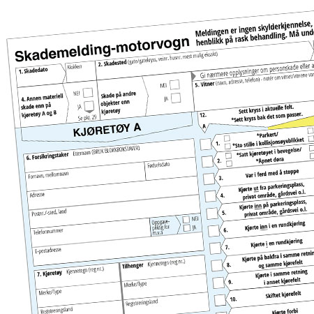 Skjermbilde: digital skademelding på e-skademelding.no